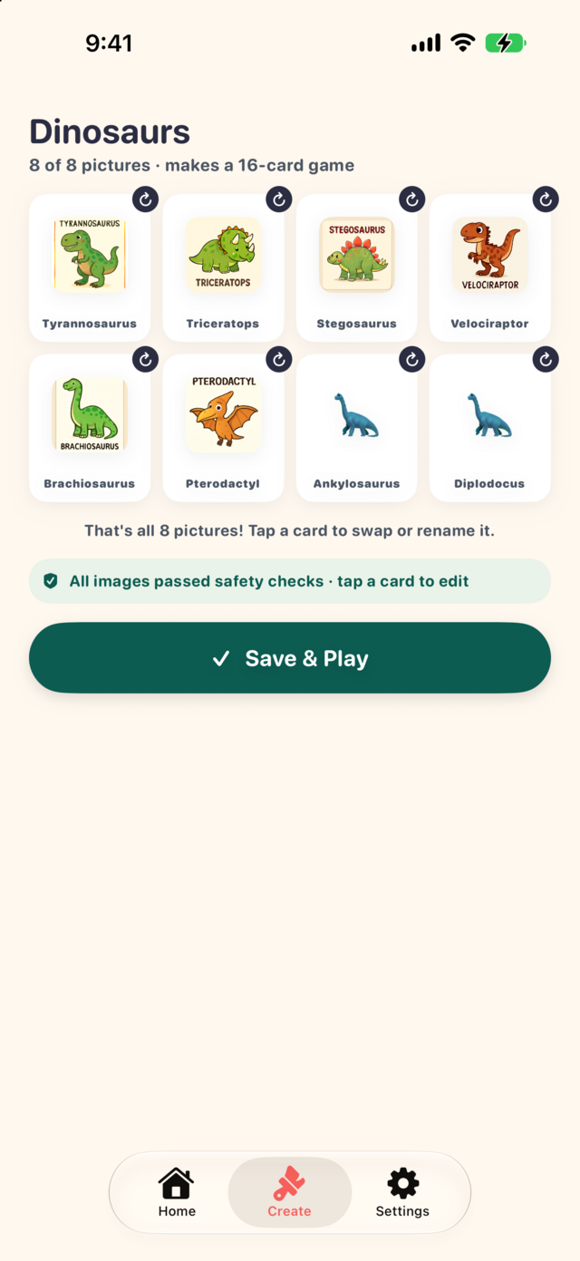 Type a theme and AI makes a deck of matching cards